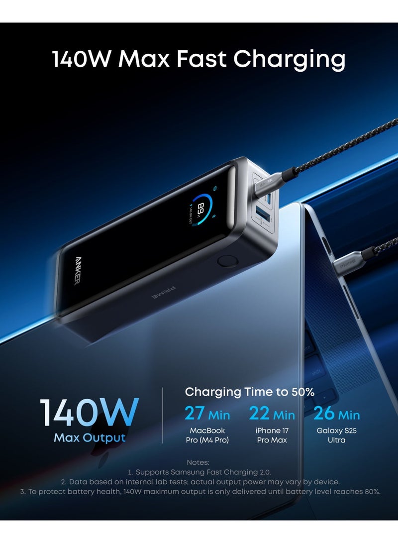 بانك الطاقة أنكر برايم، 26,250 مللي أمبير، شاحن محمول 3 منافذ مع 300 واط إخراج، شحن ثنائي الاتجاه، معتمد للطيران، تحكم عبر التطبيق، متوافق مع سلسلة آيفون 17/16، قاعدة الشحن غير مدرجة - Image 3